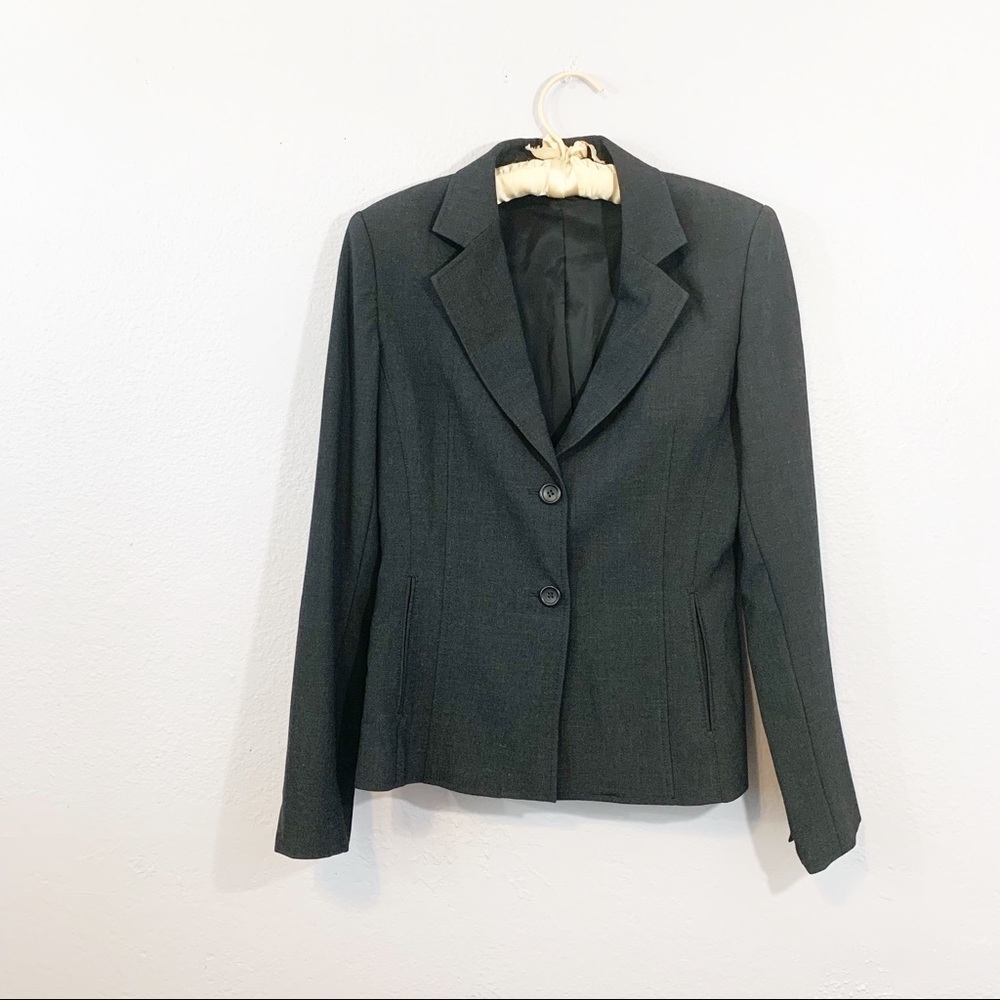Express Design Studios Stretch Blazer Charcoal - image 1